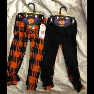 Girls 2 Pc Halloween Fleece Leggings - Black Multi (4/5)
